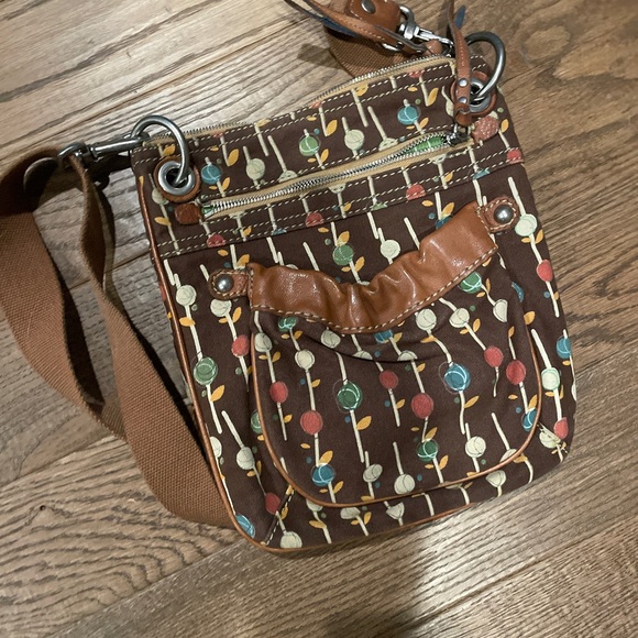 FOSSIL Brown and floral pattern fossil crossbody - Picture 2 of 4